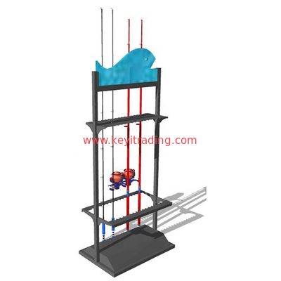 OEM Custom Double Sided adjustable metal fishing rod display rack