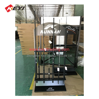 High Quality Fishing Rod Rack floor standing 2 Way Metal Display Stand for Retail store