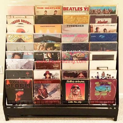 Retail Store High Capacity Floor Standing Multistep Metal Wire Cd Rack