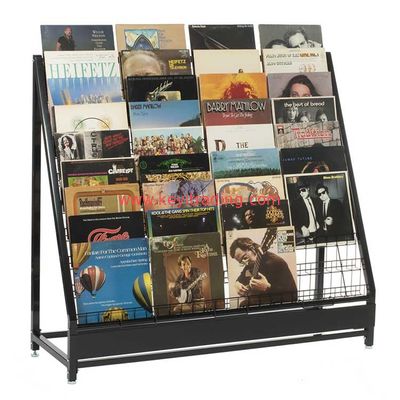 Retail Store High Capacity Floor Standing Multistep Metal Wire Cd Rack