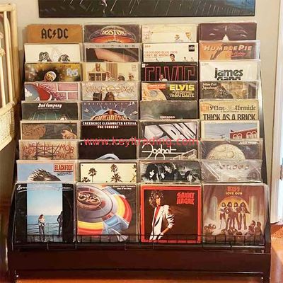 Retail Store High Capacity Floor Standing Multistep Metal Wire Cd Rack