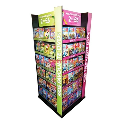 Large Retail Pos Stand free standing 4 Way Cd Dvd Vinyl Record Display Rack