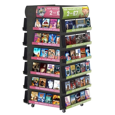 Large Retail Pos Stand free standing 4 Way Cd Dvd Vinyl Record Display Rack