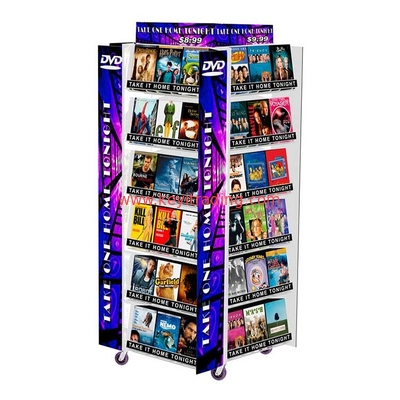 Large Retail Pos Stand free standing 4 Way Cd Dvd Vinyl Record Display Rack