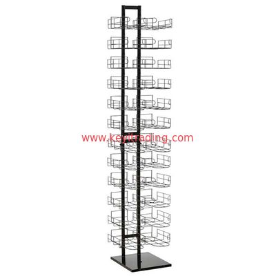 Floor Standing Metal Tower Hat Display stand with 12 wire cap Shelves