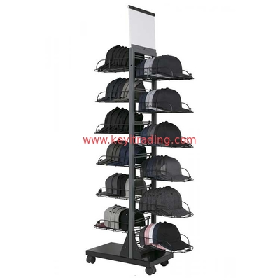 Factory Custom Double Sided Floor Baseball Cap Rack Hat Display Stand