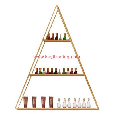 wholesale Wall Mount luxury Gold Metal Nail Polish Rack display stand