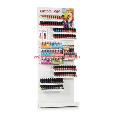 Floor Standing Metal Gel Nail Polish Display Stand with Shelves