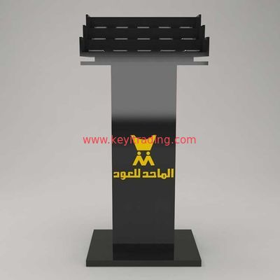 Freestanding Luxury Wooden 3 Step Perfume Display Rack With Led Light