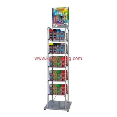 Floor Standing 5 Metal Wire Shelf Spray Paint Can Display Rack