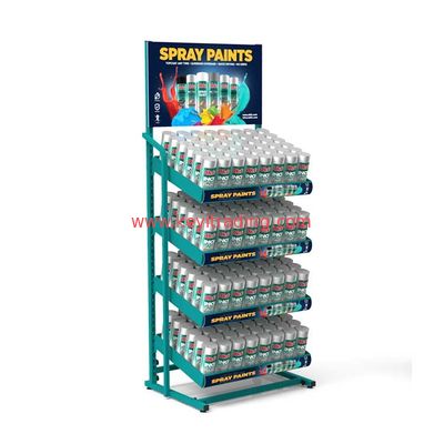 Floor Standing 5 Metal Wire Shelf Spray Paint Can Display Rack
