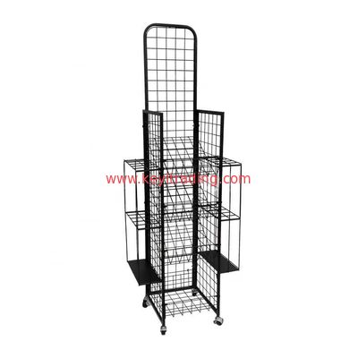 Customized Pop Pos Floor Umbrella Stand Metal Wire Basket Display Rack