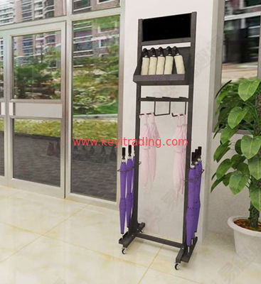 Modern POP Metal Matte Black Powder Coating Umbrella Display Rack