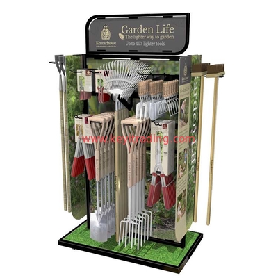 Flood Standing 2 Way Metal Garden Tools Display Rack For Shovel