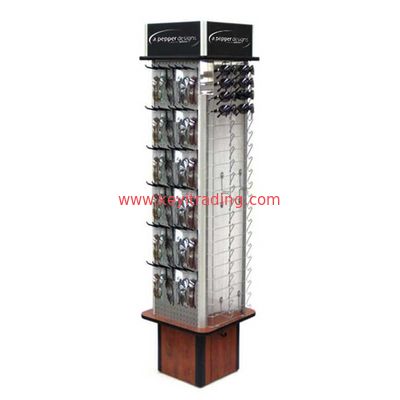 Floor Standing Rotating Metal And Wooden Sunglasses Display Rack