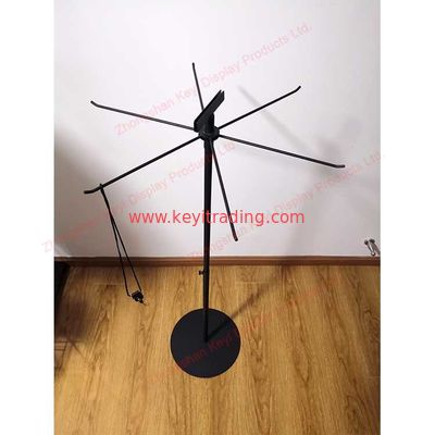 Height Adjustable Metal Rotating jewelry Stand Hanging Lanyard Display Rack - Matte Black