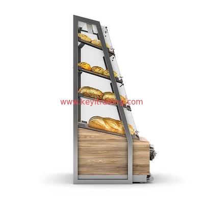 Customize Bakeshop Fitting Display Furniture Glass Showcase Retail Bread Stand Bakery Display Cabinet