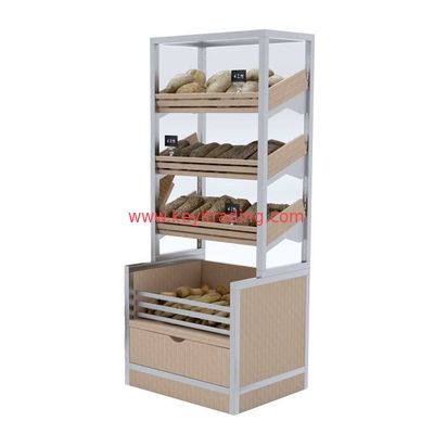 Supermarket Shelves Floor Bread Rack Display Stand Custom Bakery Display