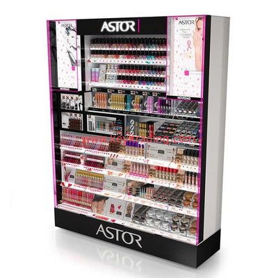 Custom Cosmetic Store Furniture Shop Fitting Cosmetic Display Cabinet With Led Light