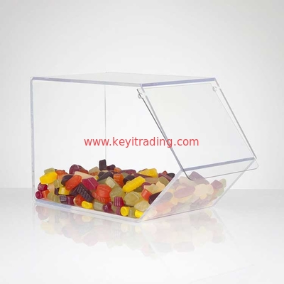 Custom Size Pick And Mix Bulk Candy Bin Clear Acrylic Box With Lid