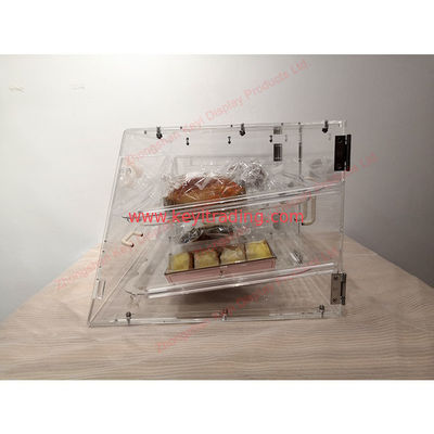 Bakery Counter Top Clear Acrylic Bread Display Case - 2 Tray And Magnetic Suction Door