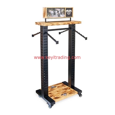 Adjustable Metal Shelves Floor Standing Clothing Store Display Rack
