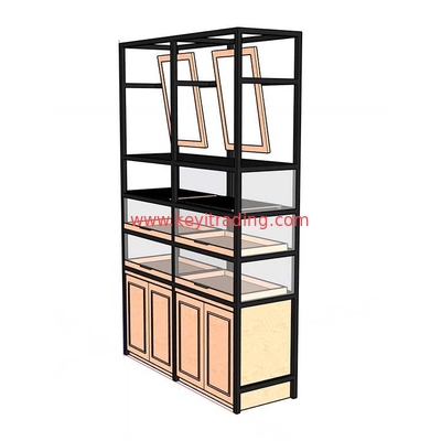 Metal And Wood Material Bread Shop Furniture Bakery Display Cabinet