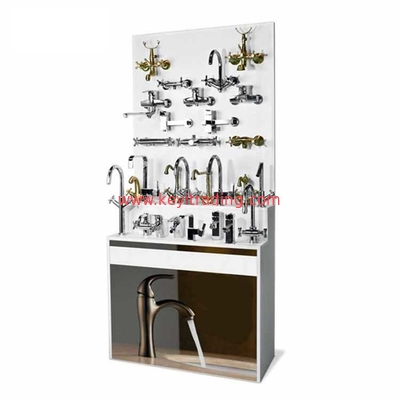 Custom Design Showroom Shop Furniture White Wooden Faucet Display Rack