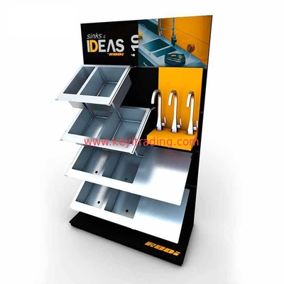 Custom Design Showroom Shop Furniture White Wooden Faucet Display Rack