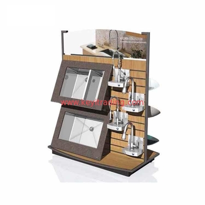 Custom Design Showroom Shop Furniture White Wooden Faucet Display Rack