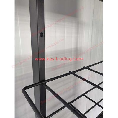 Customized LOGO Floor Standing Metal Wire Shelf Door Mat Display Rack