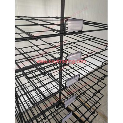 Customized LOGO Floor Standing Metal Wire Shelf Door Mat Display Rack