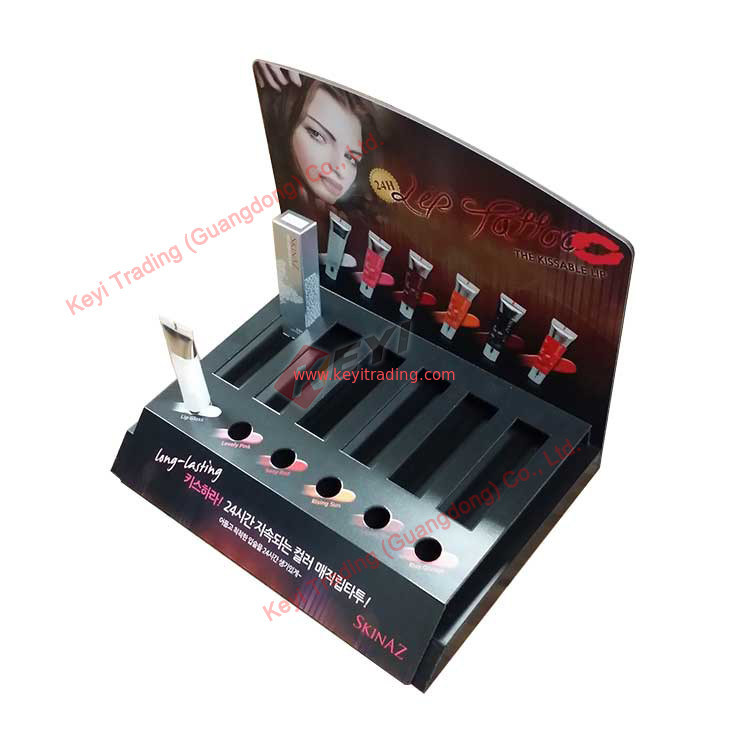 Supermarket Shopping Mall Counter Desktop Custom Cosmetic Makeup Products Display Stand Lipstick Custom Display Cabinet