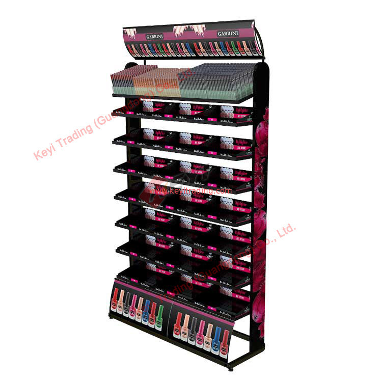 Custom Design Factory Price Nail Polish Display Rack Single Side Multilayer Display Stand Cosmetic Display