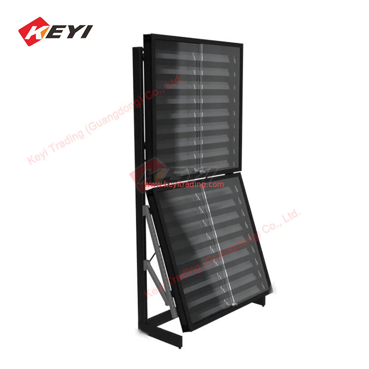 Retail Price Card Display Case PSAs TCG Display Fixtures Metal Repositionable Rail Card Display Stand Single-Sided Showcase