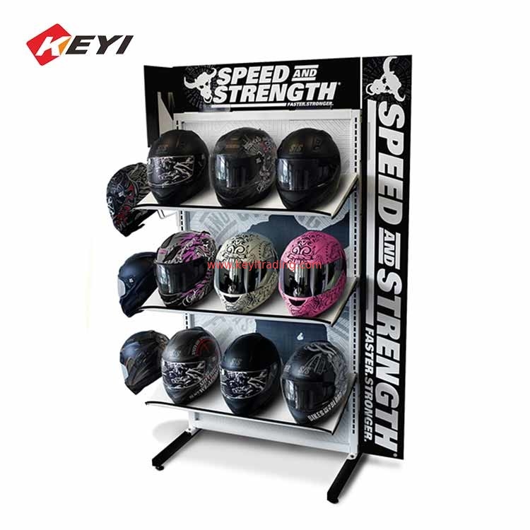 Custom Retail Metal Motorcycle Helmet Rack Football Helmet Display Stand