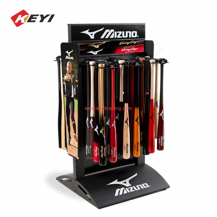 sports equipment Retail Store Floor Metal Stand Hanging Baseball Bat Display Rack