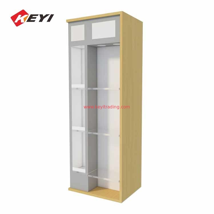 Luxury Free Standing Wood Wine Display Cabinet With Led Light