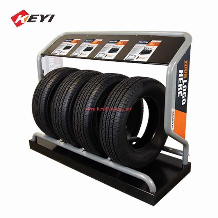 Wholesale Custom Retail Shop Floor Standing Car Tyres Display Rack