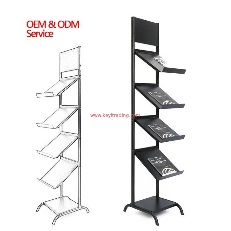 China Factory Custom Floor Standing Magazine Stand Magazine Display Racks