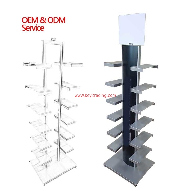 Custom Footwear Store Floor Metal Shoes Rack Shoe Display Stand For Retail Shop
