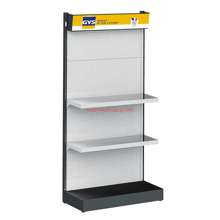 Multipurpose Pegboard Tools Display Rack With 2 adjustable Metal Shelf And Hooks