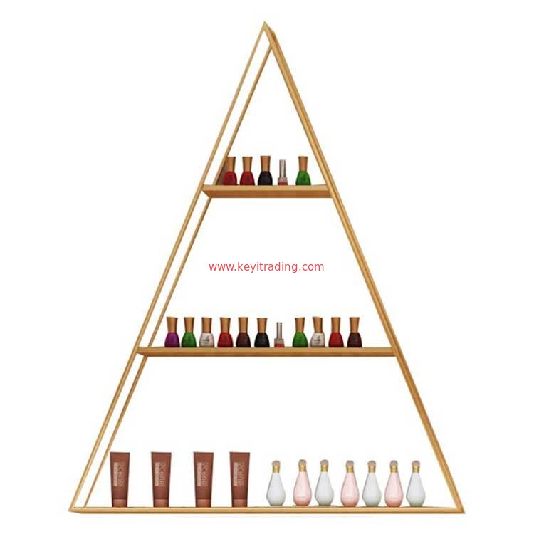 wholesale Wall Mount luxury Gold Metal Nail Polish Rack display stand