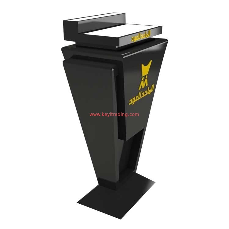 Freestanding Luxury Wooden Perfume Display Stand With Led Light