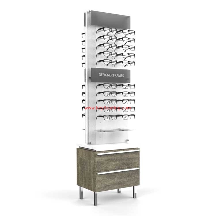 China Factory Custom Free Standing 2 Sided Floor Eyeglasses Displays