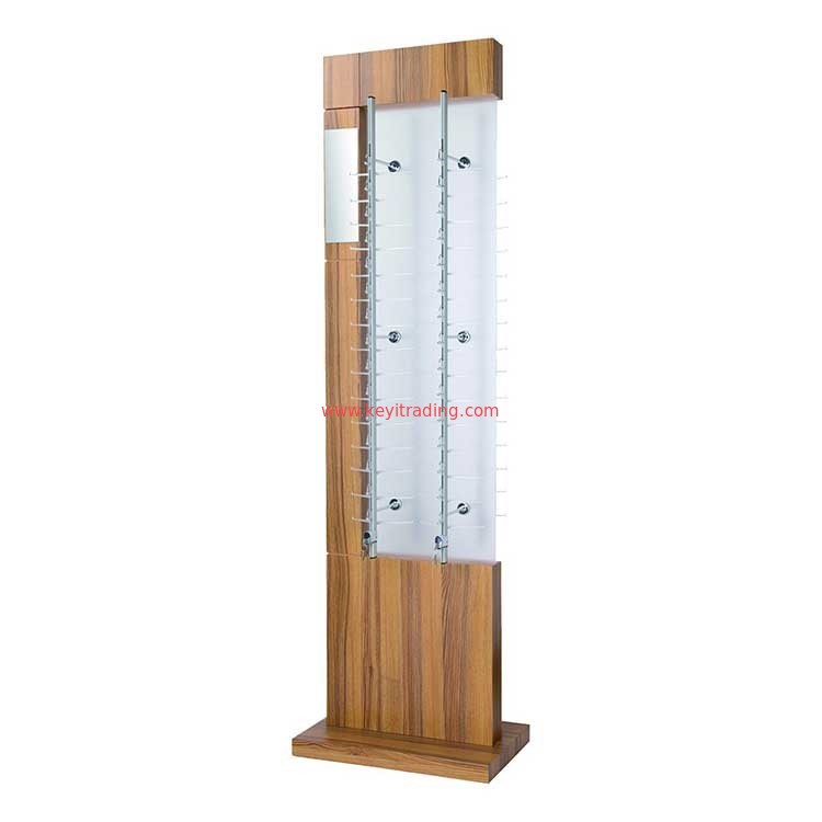 Wholesale custom Double Sided Floor Wooden Eyewear Display Stand