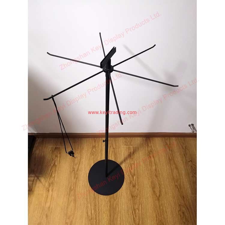 Height Adjustable Metal Rotating jewelry Stand Hanging Lanyard Display Rack - Matte Black