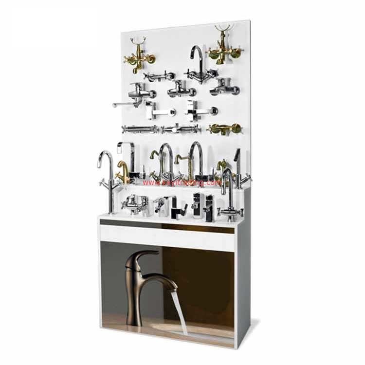 Custom Design Showroom Shop Furniture White Wooden Faucet Display Rack