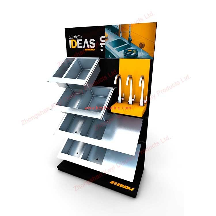 Floor Standing Metal Faucet Holder Rack Kitchen Sink Display Stand