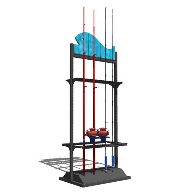 Стеллаж для выставки товаров рыболовной удочки